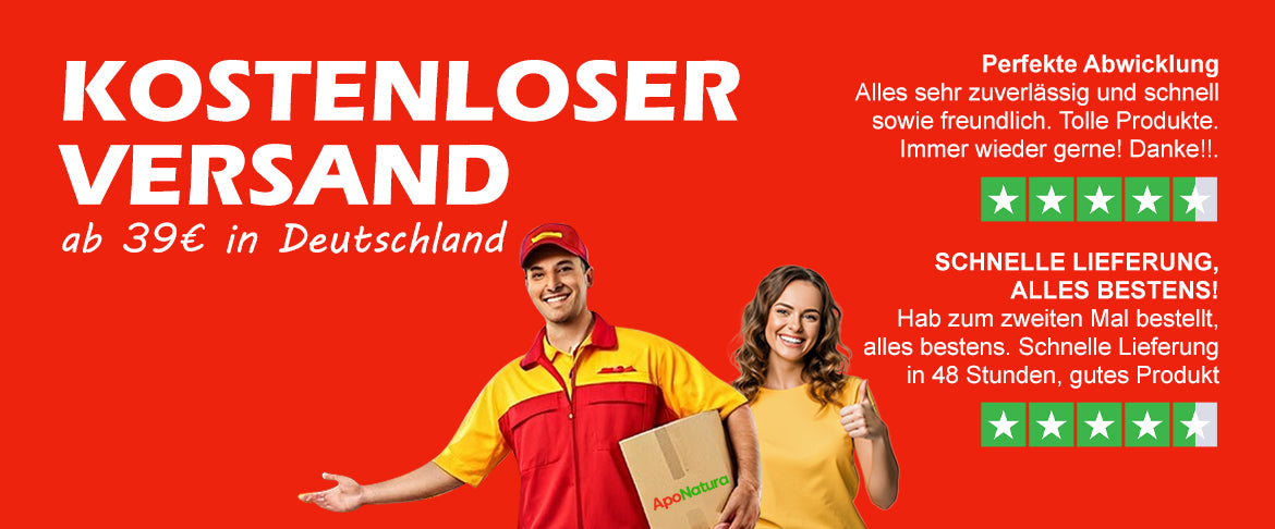 Kostenloser Versand in Deutschland ab 39 € mit Kundenbewertungen und Paket-Zusteller