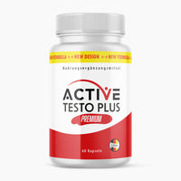 Thumbnail for Dose Active Testo Plus Premium mit 60 Kapseln, Nahrungsergänzungsmittel in weiß-rotem Design