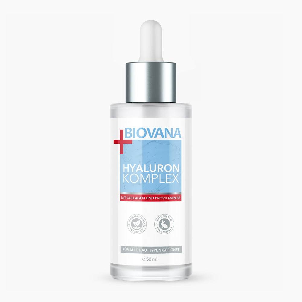 Biovana Flasche mit Pipette Hyaluron Komplex mit Collagen und Provitamin B5 50 ml