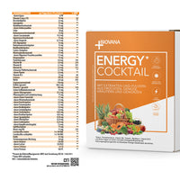 Thumbnail for Nährwerttabelle und Zutatenliste Energy Cocktail neben Biovana Produktverpackung
