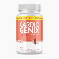 Thumbnail for Weiße Kunststoffdose mit orangefarbenem Etikett Cardio Genix Forte mit Vitaminen, 60 Kapseln