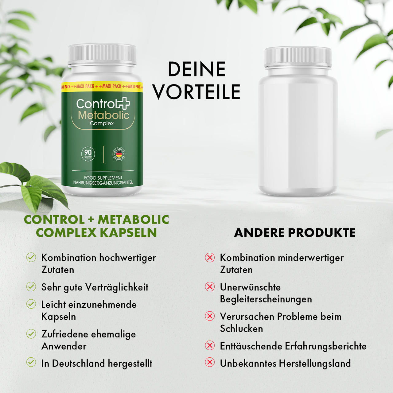 Control + Metabolic Complex mit Produktvergleich und Aussagen zu Zutaten, Verträglichkeit und Herstellung