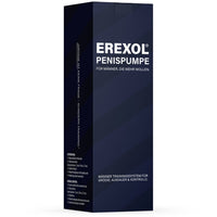Thumbnail for Dunkelblaue Verpackung mit Aufdruck „EREXOL Penispumpe“ und „Für Männer, die mehr wollen“