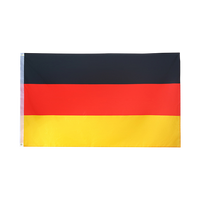 Thumbnail for Flagge mit drei horizontalen Farbstreifen in Schwarz, Rot und Gelb mit Metallöse am Rand