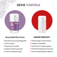 Thumbnail for Infografik Vorteile Hemo Relief Plus Creme mit pflanzlichen Inhaltsstoffen im Vergleich zu anderen Produkten