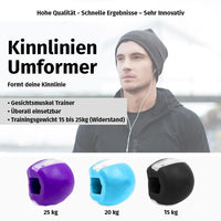 Thumbnail for Kinntrainer mit weißem Einsatz in Lila 25 kg, Blau 20 kg und Schwarz 15 kg in Reihe dargestellt