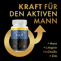 Thumbnail for Löwen Men Caps Dose mit Schriftzug „Kraft für den aktiven Mann“ sowie Maca, L-Arginin und Zink