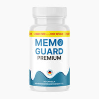 Thumbnail for Weiße Dose Memo Guard Premium mit 90 Kapseln und türkisfarbenem Wellenmotiv