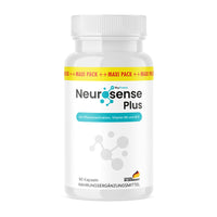 Thumbnail for Neurosense Plus 90 Kapseln weiße Kunststoffdose mit Molekülgrafik und Schrift in Blau