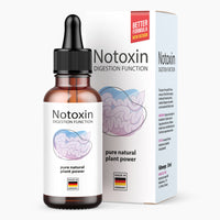 Thumbnail for Braune Flasche mit Pipette und weißem Etikett Notoxin Digestion Function 30 ml vor passender Faltschachtel