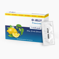 Thumbnail for Einzelnes Sachet Oral Jelly mit grafischer Einnahmeanleitung vor Faltschachtel mit Zitronenabbildung
