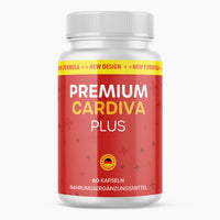 Thumbnail for Weiße Produktdose Premium Cardiva Plus mit rotem Label und gelbem Streifen