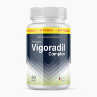 Thumbnail for Dose Vigoradil Complex Nahrungsergänzungsmittel mit 60 Kapseln und dunkelblau-grünem Etikett
