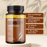 Thumbnail for Leanify Keto Plus Nahrungsergänzung mit Koffein-Hinweis, 90 Kapseln und Produktvorteilen