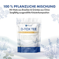 Thumbnail for Provilea D-Tox Tee als Produktgrafik mit Beutel und Hinweis auf pflanzliche Kräutermischung