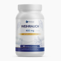 Thumbnail for Weiße Kunststoffdose Provilea Weihrauch 400 mg mit 90 Kapseln und blauem Etikett