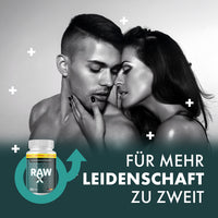 Thumbnail for Schwarzweißbild eines Paares mit RAW X Premium Dose und Werbetext für mehr Leidenschaft zu zweit