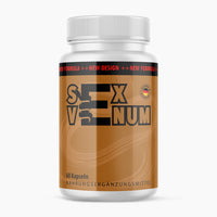 Thumbnail for Kunststoffdose mit braunem Etikett, schwarzer Aufschrift Sex Venom und Linienmotiv, 60 Kapseln