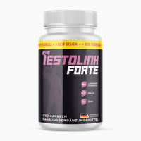 Thumbnail for Kunststoffdose mit weißem Deckel und schwarzem Etikett Testolink Forte mit 60 Kapseln Nahrungsergänzungsmittel