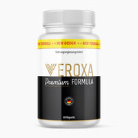 Thumbnail for Veroxa Premium Formula Nahrungsergänzungsmittel in weißer Dose mit schwarzem Etikett und 60 Kapseln